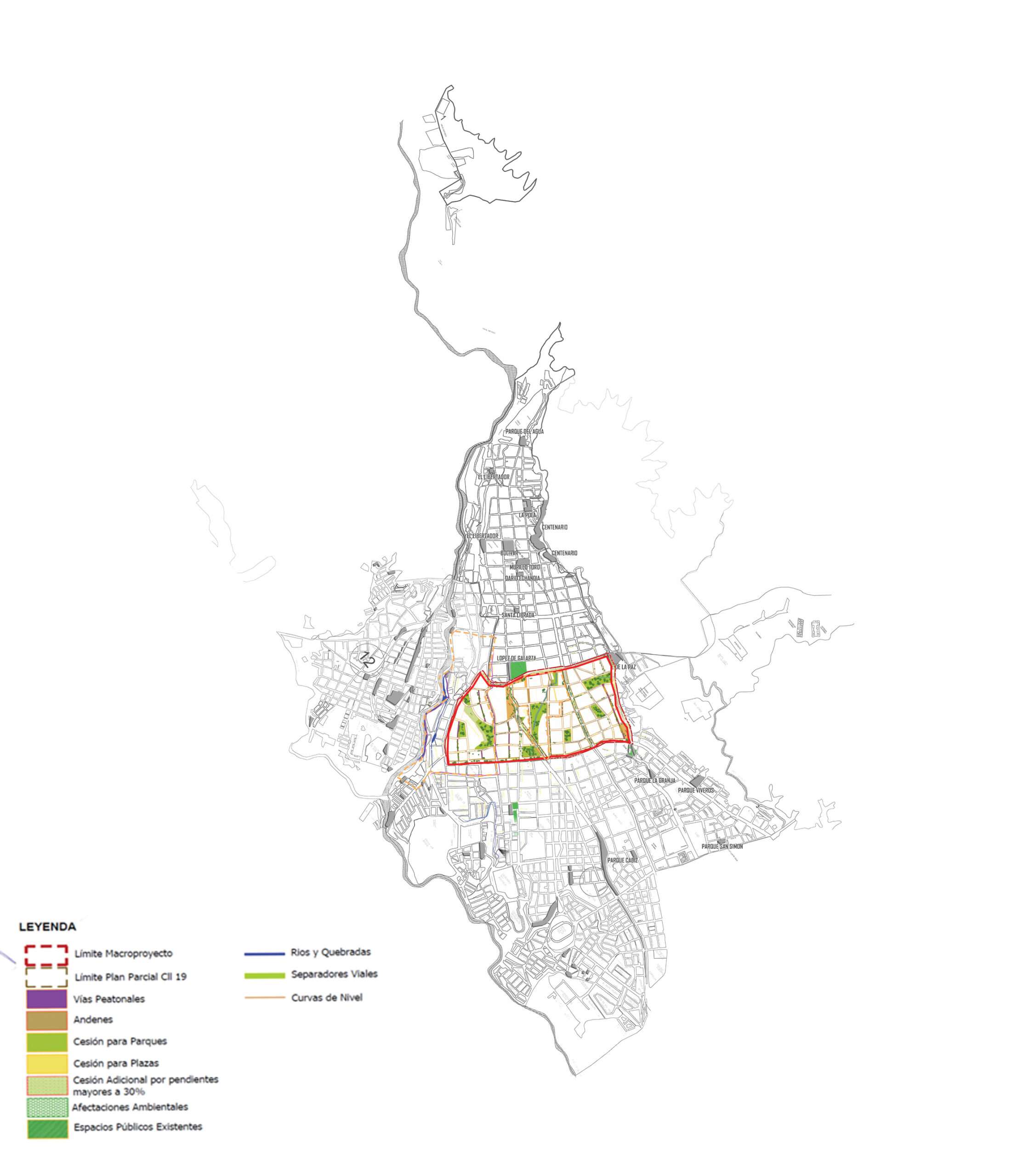 localizacion of the urban renewal area - green areas